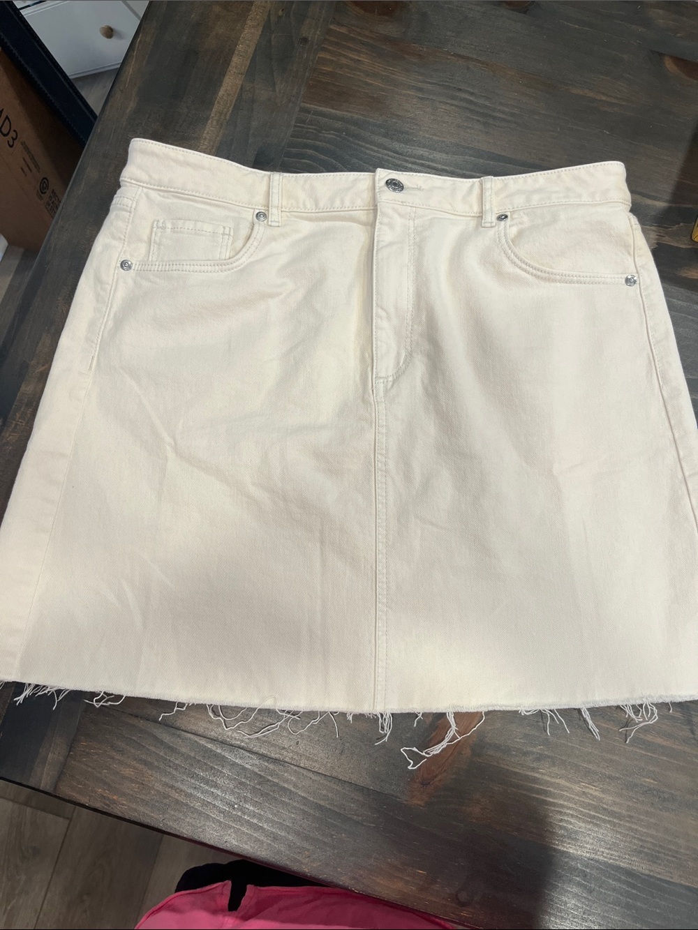 LOFT Classic Cream Denim Skirt Size 12